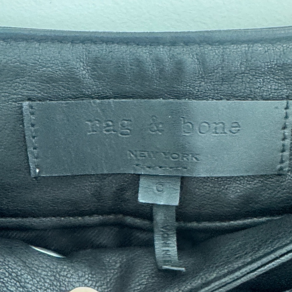 Rag & Bone Mila Tapered Black Leather Pants - Picture 4 of 7